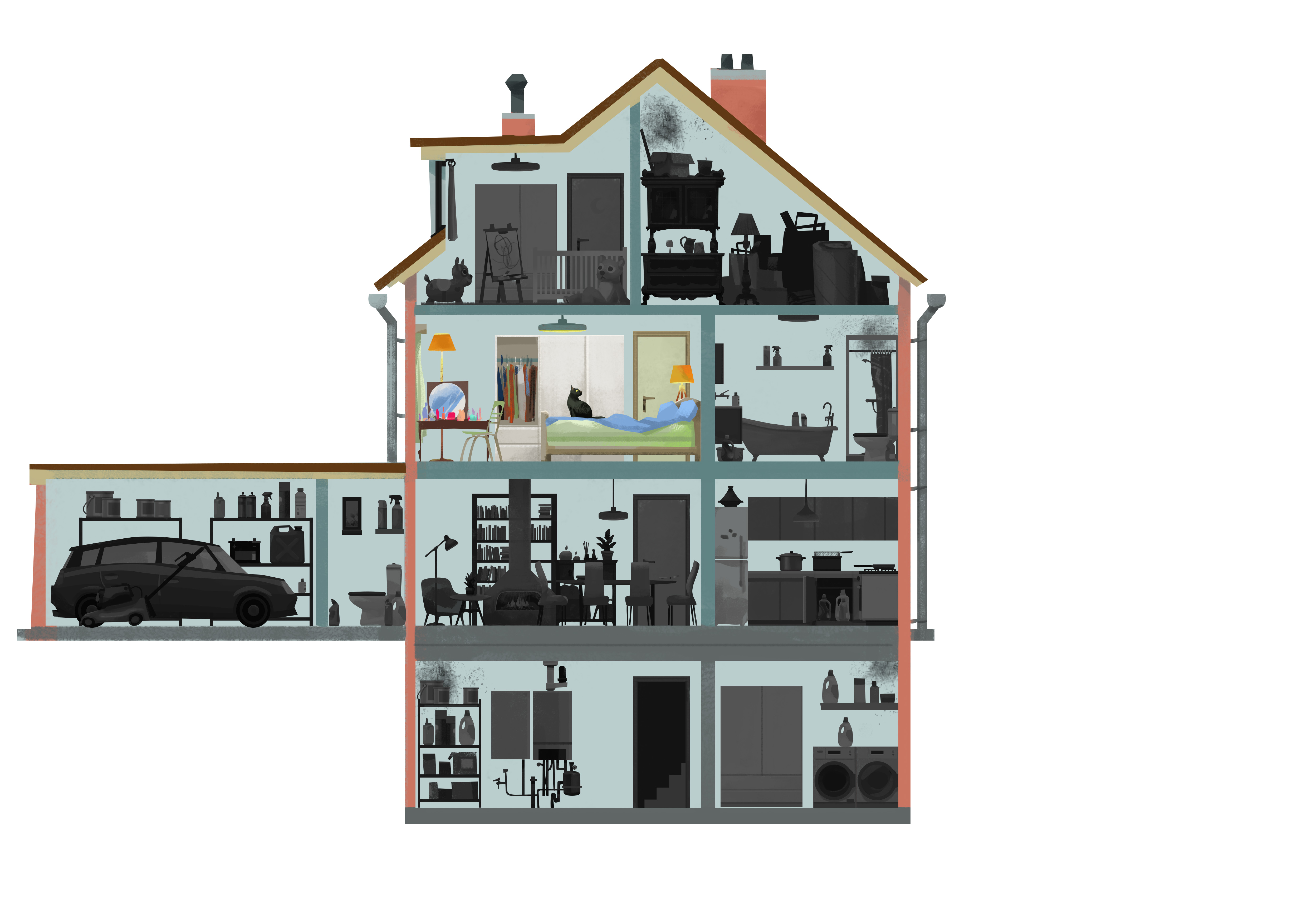 Polluants dans la chambre
